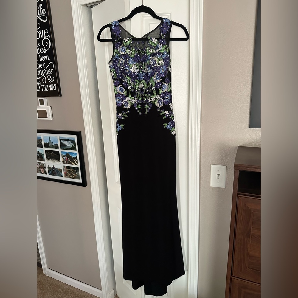 Jovani Black Floral Illusion Dress